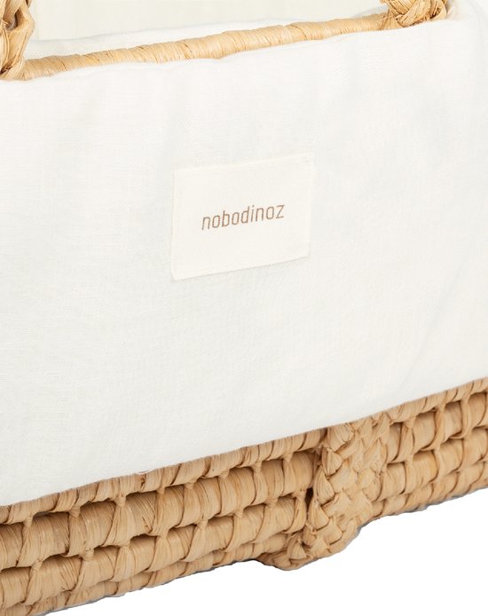 Nobodinoz - Lin français - Padded moses cover - Wiegbeschermer - Off White