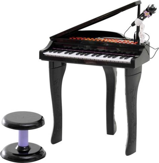 Zaza Home Kinderpiano Minipiano Piano Keyboard Muziekinstrument Mp3 Usb İncl. Krukje 37/32 Toetsen Zwart