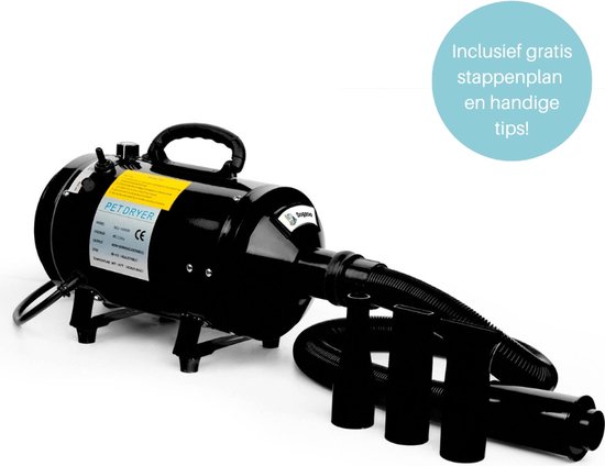 Xatory - Waterblazer - Waterblazer hond - Waterblazer voor honden - Professionele hondenföhn - Waterblazer voor honden - 2600 watt - Stil - Trimsalon - Hondenföhn - Hondenharen verwijderen
