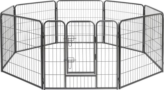 Topmast Premium Puppyren - 120 cm Hoog - 640 cm Omtrek - Hondenren - Hondenhok - Grijs Hamerslag