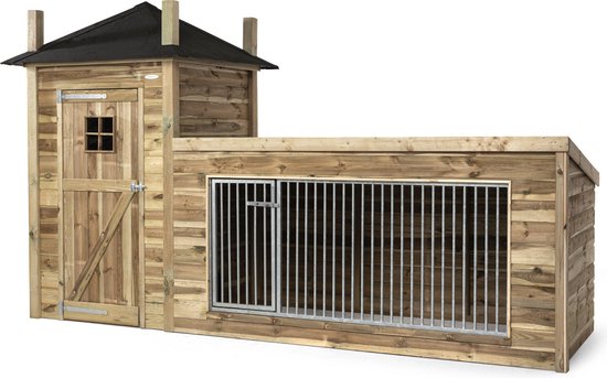 Hondenhok Lize - Hondenhok hout - Hondenhok buiten - Hondenhuis - Hondenkennel - Hondenhok grote honden - Hout in Stijl