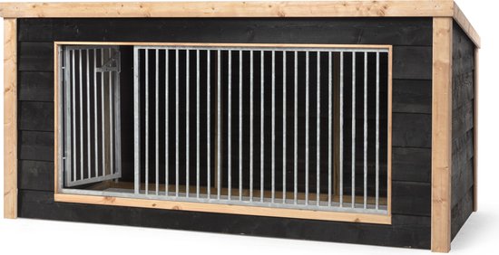 Hondenhok Reno - Hondenhok hout - Hondenhok buiten - Hondenhuis - Hondenkennel - Hondenhok grote honden - Hout in Stijl