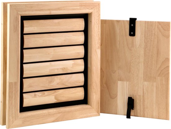 Tomsgates Jake Houten Hondenluik voor Middelgrote Honden | Naturel Afgewerkt | 34 x 28 cm | Eenvoudige Installatie | voor Deuren tot 5.5 cm dik | Isolerend | Duurzaam