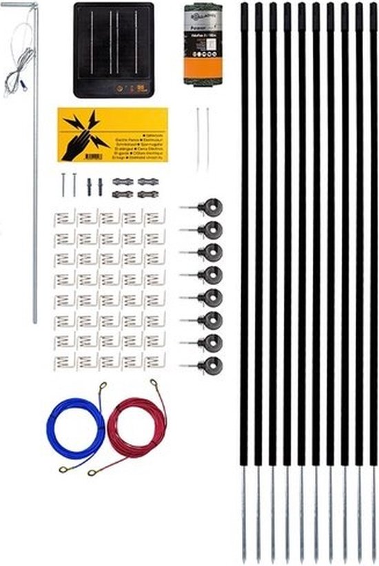 Huisdieren Schrikdraadset op zonne-energie voor in de tuin  - 33 m/80 cm