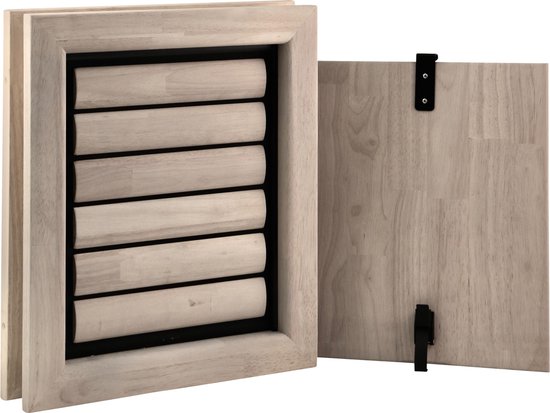 Tomsgates Jake Houten Hondenluik voor Middelgrote Honden | Grijs Afgewerkt | 34 x 28 cm | Eenvoudige Installatie | voor Deuren tot 5.5 cm dik | Isolerend | Duurzaam