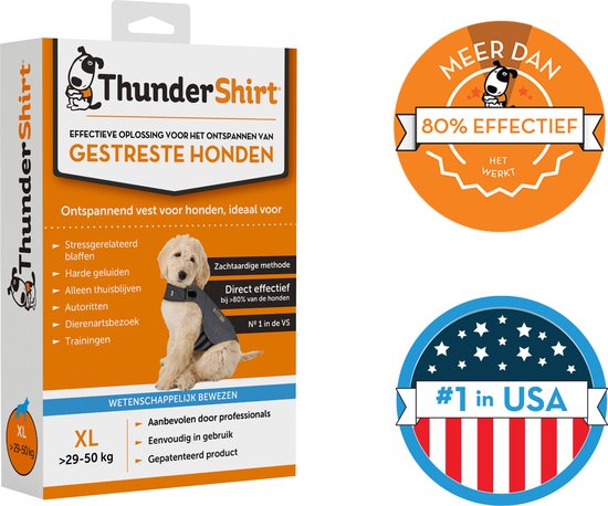 Thundershirt L - Nº1 Ontspannend vest voor gestreste honden - Direct rustgevend - Eenvoudig in gebruik - Zachte methode
