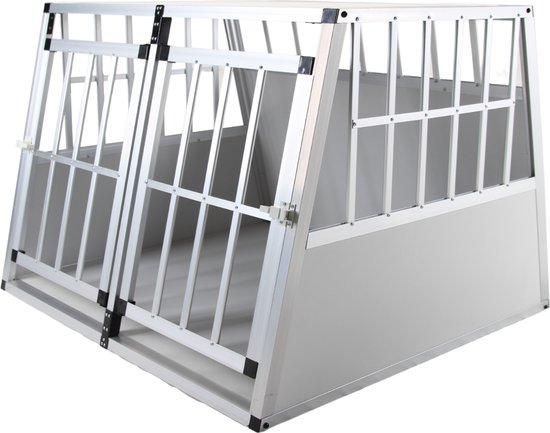 Topmast - Hondenbench - Autobench - Transportkooi + Dubbel 2 deurs met tussenwand 104 x 91 x70 cm