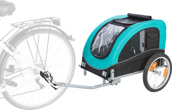 Trixie Hondenfietskar Limited Edition Zwart / Turquoise - 80X75X86 CM TOT 30 KG