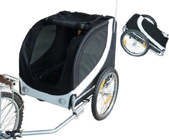 Paws Hondentrailer Stalen Fietskar Universeel Wit / Zwart - L130 x B73 x H94 Cm - Tot 40Kg
