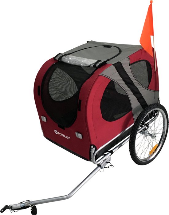 Topmast Hondenfietskar Original - Opvouwbaar - Rood - Large - Voor Honden tot 40 KG