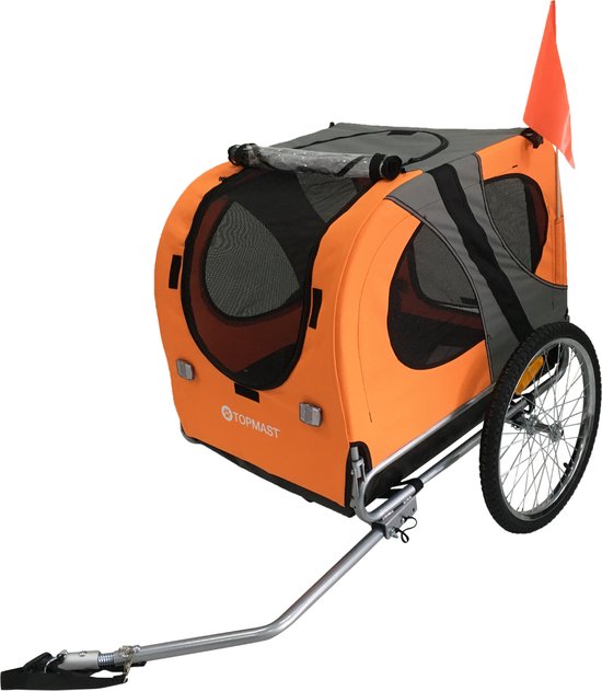 Topmast Hondenfietskar Original - Opvouwbaar - Oranje - Large - Voor Honden tot 40 KG