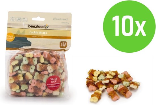 Beeztees Cookie Wraps 400 gram - hondensnack - 10 Verpakkingen