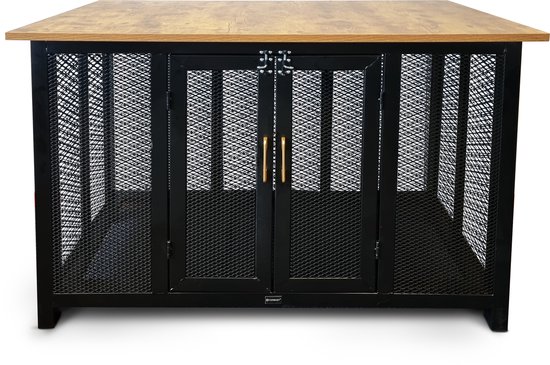 Topmast Luxe Bench Grandes - Hondenbench - Luxeus Design - 121 x 74 x 81 cm - Bench Hond - Zwart - Hondenhok - Hondenhuis