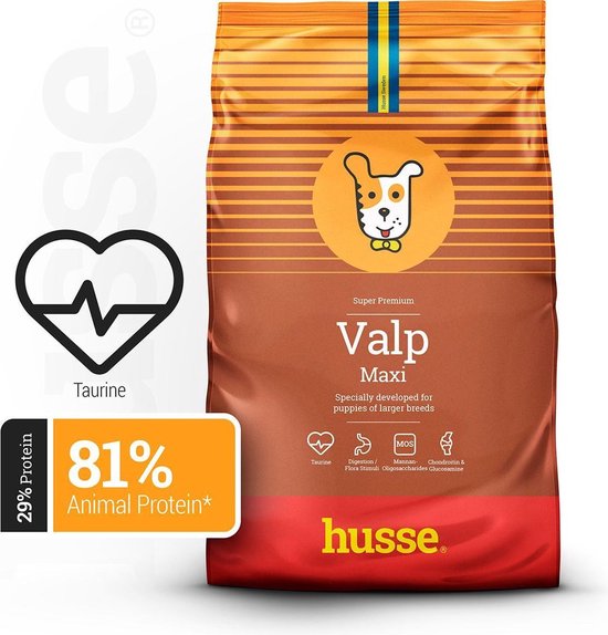 Husse Valp Maxi - puppy voer - Hondenvoer - 2 x 12 kg