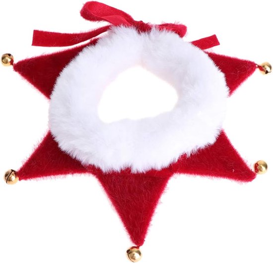 Kerstmis hondenhalsband met klokken pluche huisdier jester kraag hondenhals sjaal kostuum vakantie accessoires voor huisdier party Kerstmis festival (m)