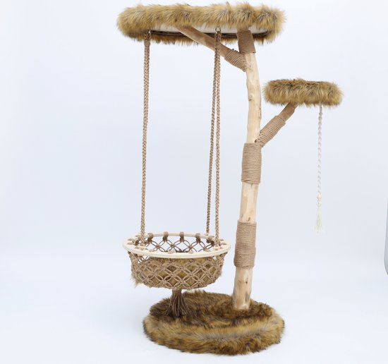 Boony Est 1941 Klimboom Quercus Grizzly bruin- Krabpaal - Hout -60x60x151 cm