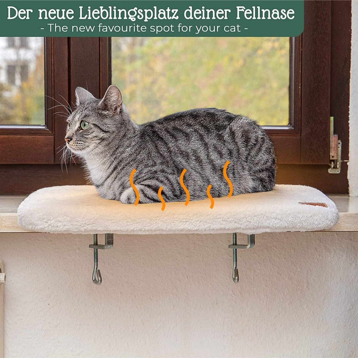 Premium zelfverwarmende ligplank voor katten op het raam, unieke thermo-zelfverwarmende mat voor katten en honden, gemakkelijk te reinigen kattenligbed voor de vensterbank