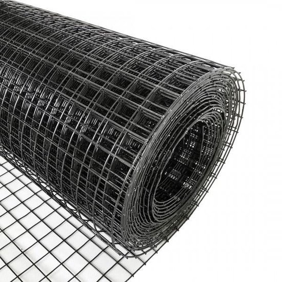 Volieregaas 19 x 19mm 1mm 100cm 25m Zwart gepoedercoat RVS