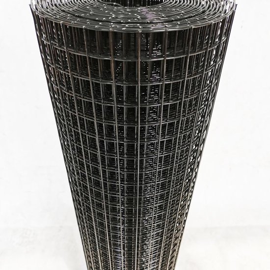 Volieregaas 25 x 25mm 1mm 100cm 25m Zwart gepoedercoat RVS