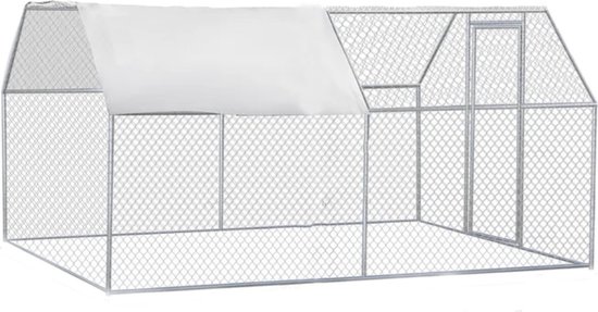 Happyment Kippenren Deluxe - Konijnenren - Konijnenhok - Konijnenren Voor Buiten - Metaal - 290 x 198 CM