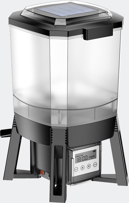 Automatische SOLAR visvoeder automaat CFF-206, programmeerbaar van 1 tot 6 voedingen per dag; visvoerautomaat, voerautomaat, voederautomaat, visvoer, vis voerder - MULTISTROBE