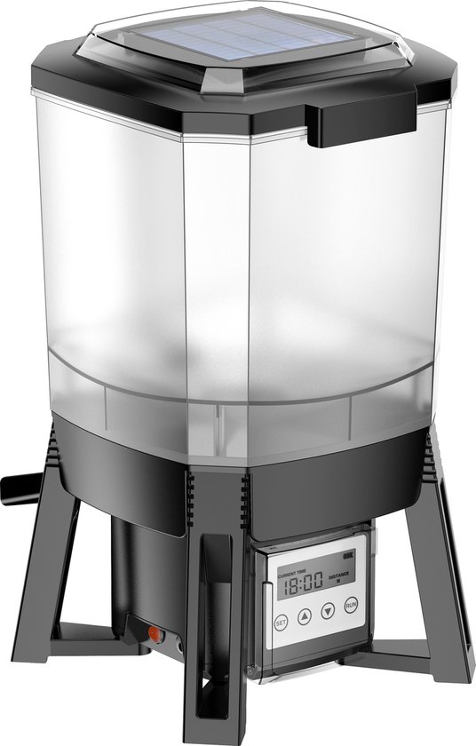 BluGarda - BluFeeder automatische vis voederautomaat op zonne-energie - visvoeder voor vijver koi - 6L voer reservoir