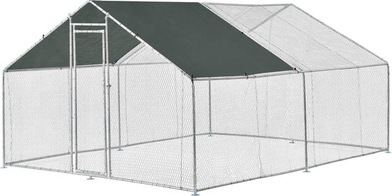 Stalen kippenren kippenhok buitenverblijf 3x4x2 m
