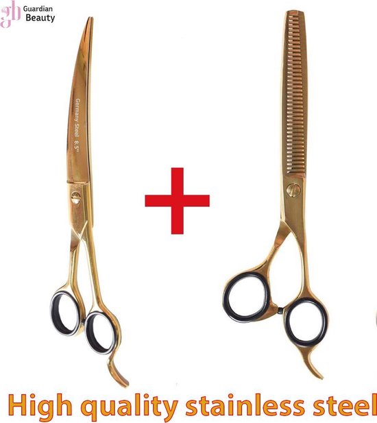 Dierenschaar + Thinning Schaar Set | Hondenschaar - Trimset - Trimschaar Voor Honden - Huisdier Knipset | paardenschaar set