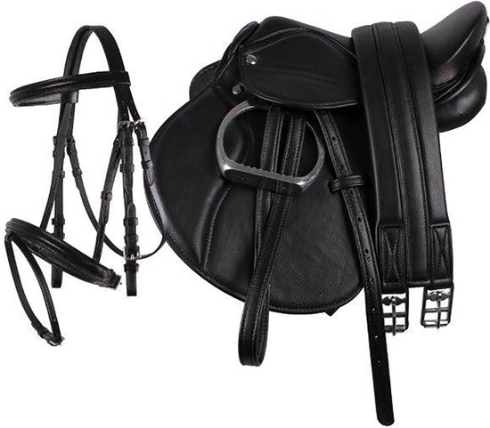 QHP - Compleet Zadelset - Maat Pony - Black