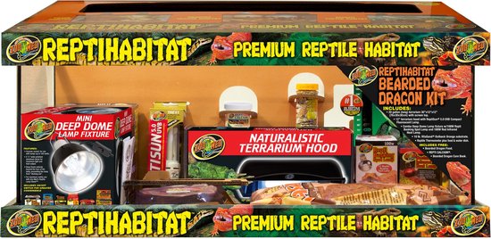 Zoo Med ReptiHabitat Bearded Dragon Kit - Terrarium Voor Baardagaam - 76x30x30cm