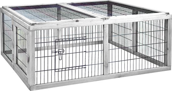 Duvo+  Silvestre ottage Konijnenren - Wit - 116 x 112 x 45 cm