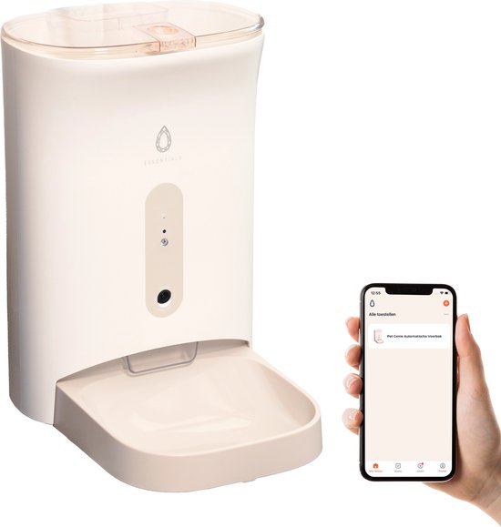 Ruby Essentials Pet Genie - Automatische Voerbak Kat - Voerautomaat kat - Voerbak hond - Voerdispenser Kat - Voerbak kat - Real time HD camera - 4.5L