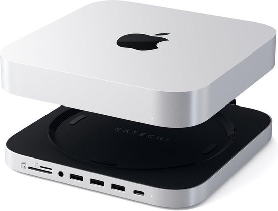 Satechi Aluminum Mac Mini Stand Hub - Zilver - met SSD geheugen slot