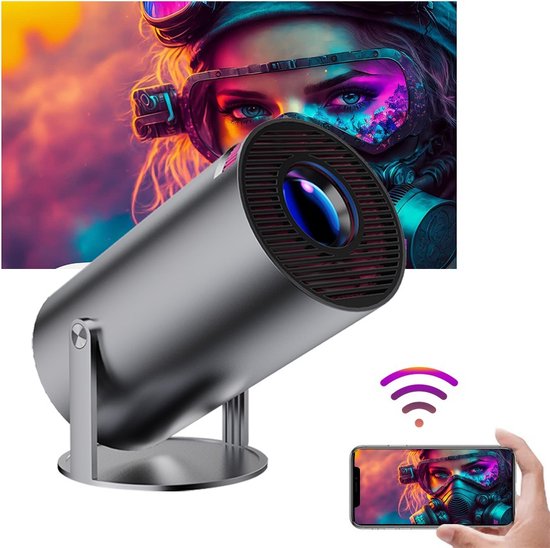Mini beamer - Mini projector - Mini beamer smartphone - Mini beamer met wifi en bluetooth - INCLUSIEF 84 inch scherm.