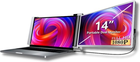 Horivue® - Extra scherm laptop 14.1 inch - Full HD - Met Speakers - Portable monitor - Draagbaar laptop beeldschermuitbreider - Geschikt voor 14inch tot 17 inch Laptops