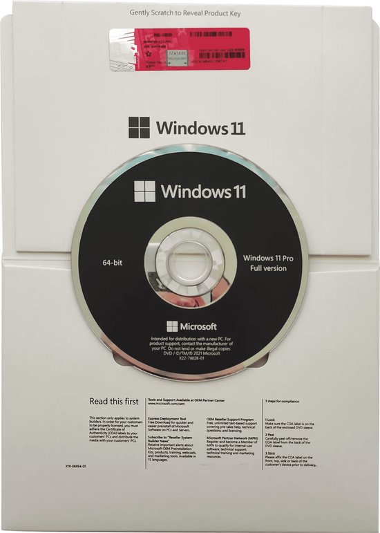 Microsoft Windows 11 Pro, Nederlands, Volledig verpakt product (FPP), 1 licentie(s), 64 GB, 4 GB, 1 GHz