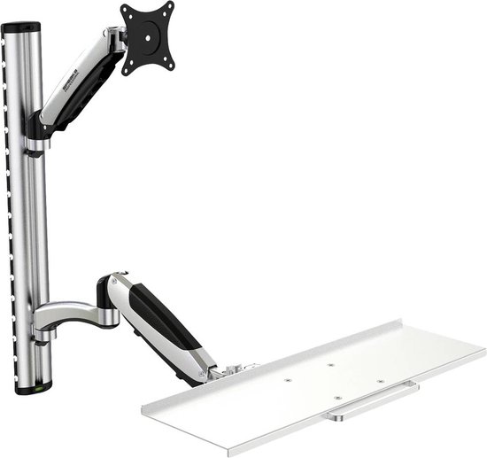 SpeaKa Professional SP-MM-730 Monitor-wandbeugel 1-voudig 43,2 cm (17) - 81,3 cm (32) In hoogte verstelbaar, Kantelbaar en zwenkbaar, Draaibaar