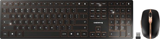 CHERRY DW 9100 SLIM toetsenbord RF-draadloos + Bluetooth QWERTY Amerikaans Engels Zwart