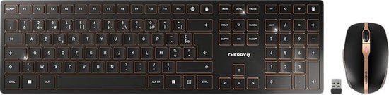 CHERRY DW 9100 SLIM toetsenbord RF-draadloos + Bluetooth AZERTY Belgisch Zwart