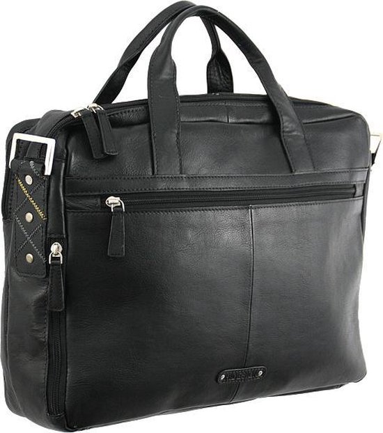 Hidesign lederen aktetas / laptoptas 'Tarak' zwart