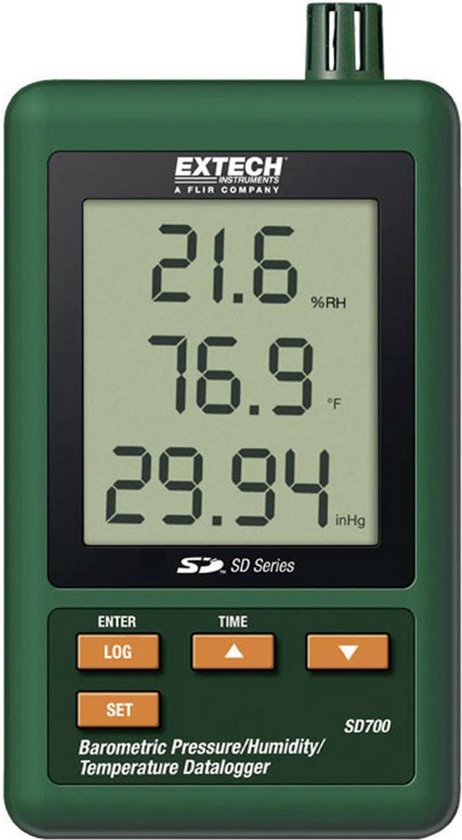 Extech SD700 - multi datalogger - temperatuur - 0 tot +50 °C - luchtdruk - 10 tot 1100 hPa - vochtigheid - 10 tot 90 % Hrel