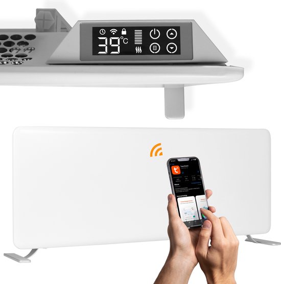 EcoHeat - Elektrische Wifi Convector -Kachel -Radiator - Verwarming in Huis, Kantoor en Badkamer - 1500 Watt