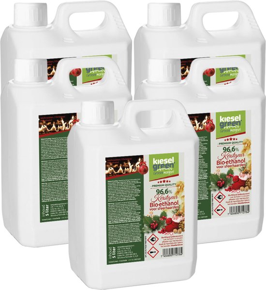 KieselGreen 25 Liter Bio-Ethanol met Kerst Aroma - Bioethanol 96.6%, Veilig voor Sfeerhaarden en Tafelhaarden, Milieuvriendelijk - Premium Kwaliteit Ethanol voor Binnen en Buiten