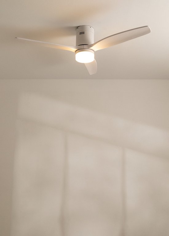 CREATE WINDCALM DC WIT- Plafondventilator - Plafondventilator met Afstandsbediening - 6 Snelheden - Timer - Zomer/Winter functie - met Verlichting 132 cm