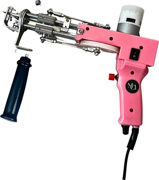 Tufting Gun - 2 in 1 Tufting Gun MCI - Tufting Gun Beginnerspakket - Tuftgun - Tuften - Tufting - Punch Needle - Punch - Borduurmachine - Beginnerspakket Tapijt Maken - Roze