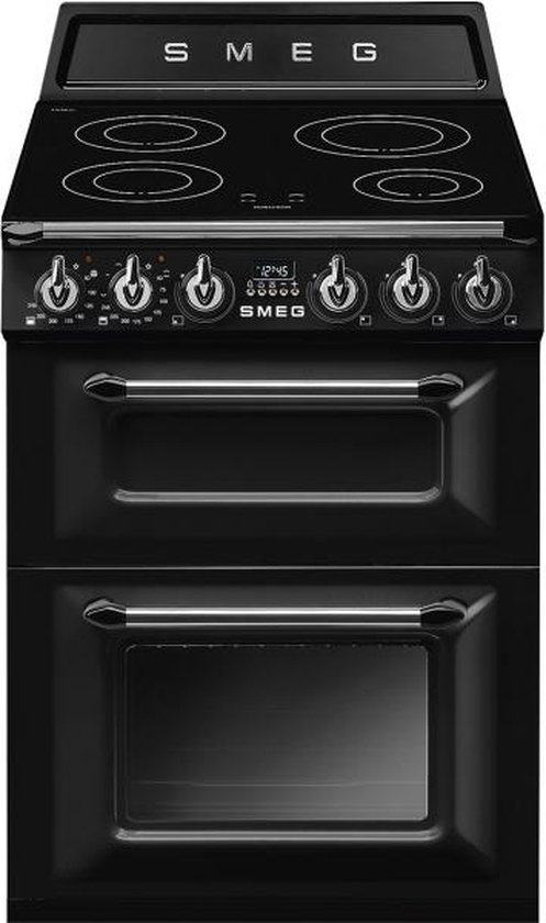 Smeg Victoria CUISINIARE TR62IBL2, Vrijstaand fornuis, Zwart, Elektronisch, Inductiekookplaat zones, 4 zone(s), Middelmaat