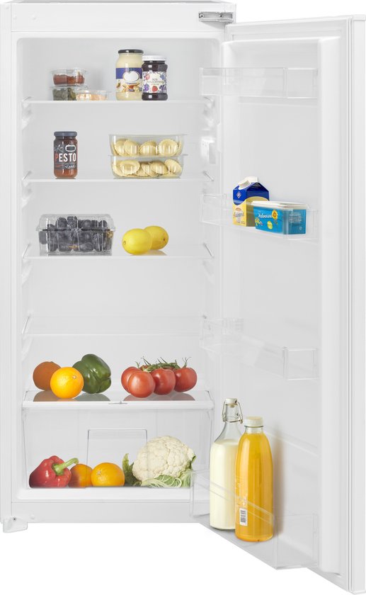 Inventum IKK1222S - Inbouw koelkast - Nis 122 cm - 193 liter - Superkoelen - 5 plateaus - Sleepdeur - Wit