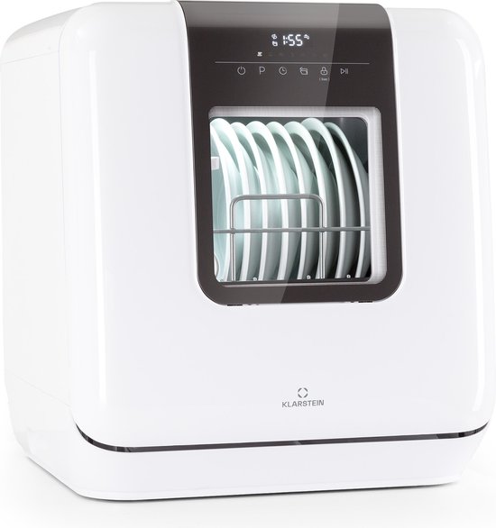 Klarstein Melville 3 Mini-Vaatwasser - 3 Couverts - Vrijstaand - 7 Programma'S - Touch Control - Waterverbruik: 6 Liter - 58 Db - Wit