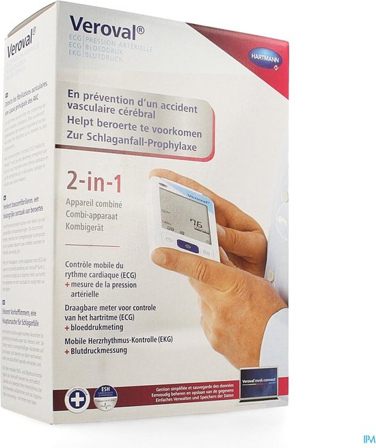 Veroval ECG- en bloeddrukmeter: volautomatische ECG- en bloeddrukmeter voor vroegtijdige detectie van hoge bloeddruk en hartritmestoornissen