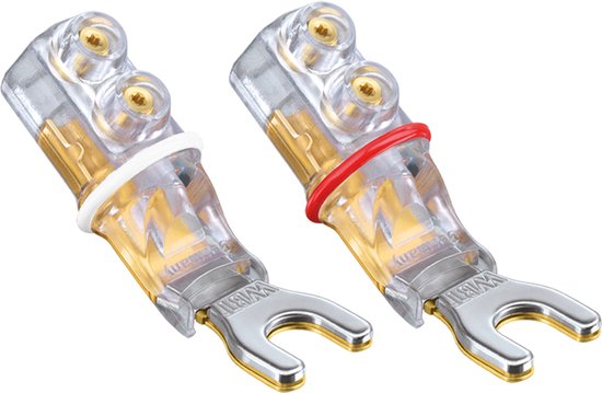 WBT 0661 Cu Nextgen | Spade voor luidsprekerkabel | Vorkbreedte 6 mm. | Aderdoorsnede max 10 mm2 | 1 set 4 stuks in showcase